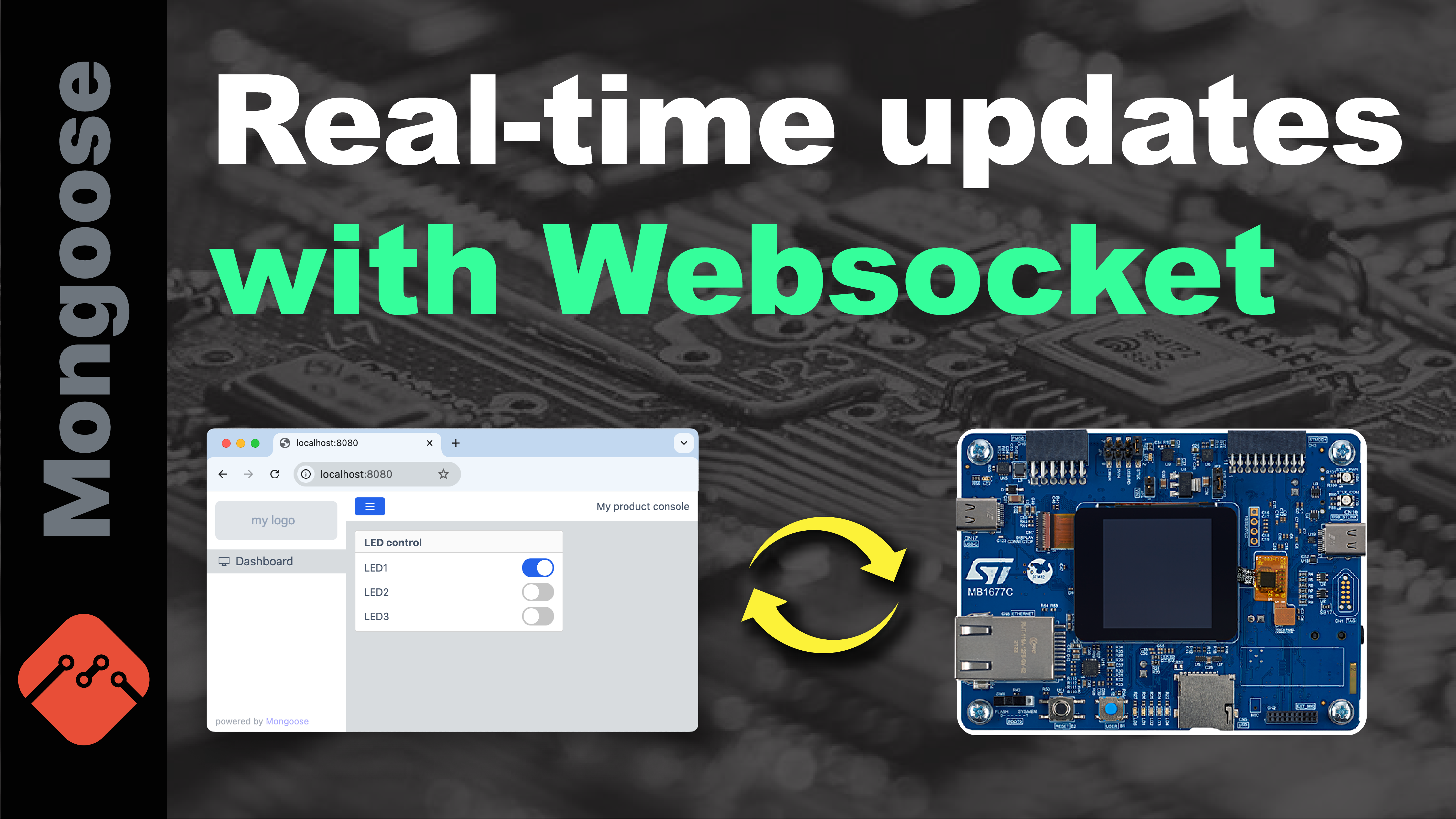 Real time device dashboard updates on STM32H573 and other microcontrollers